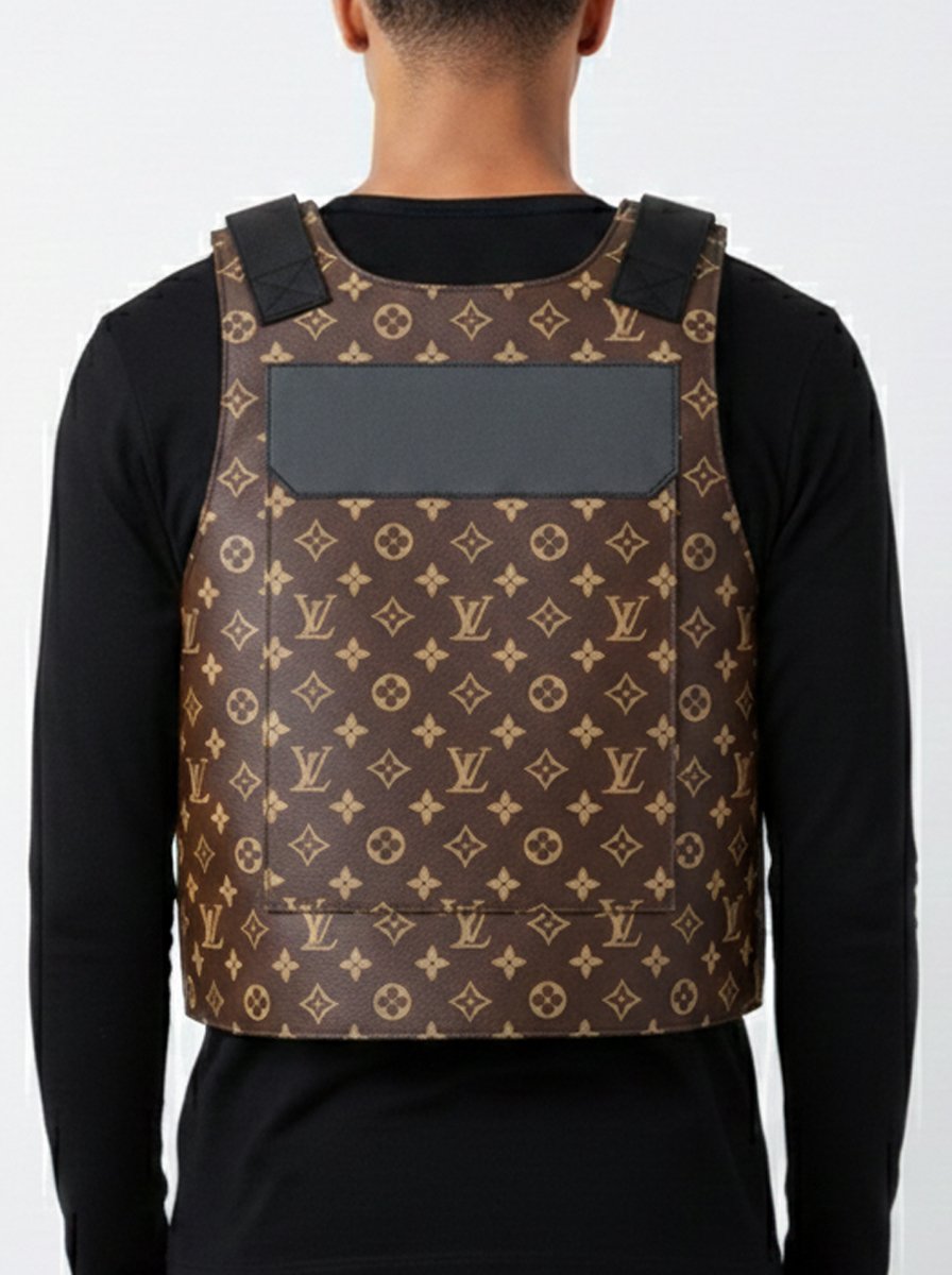 Customizable Bulletproof Vest Luxury Brand - Coffee - Image 3