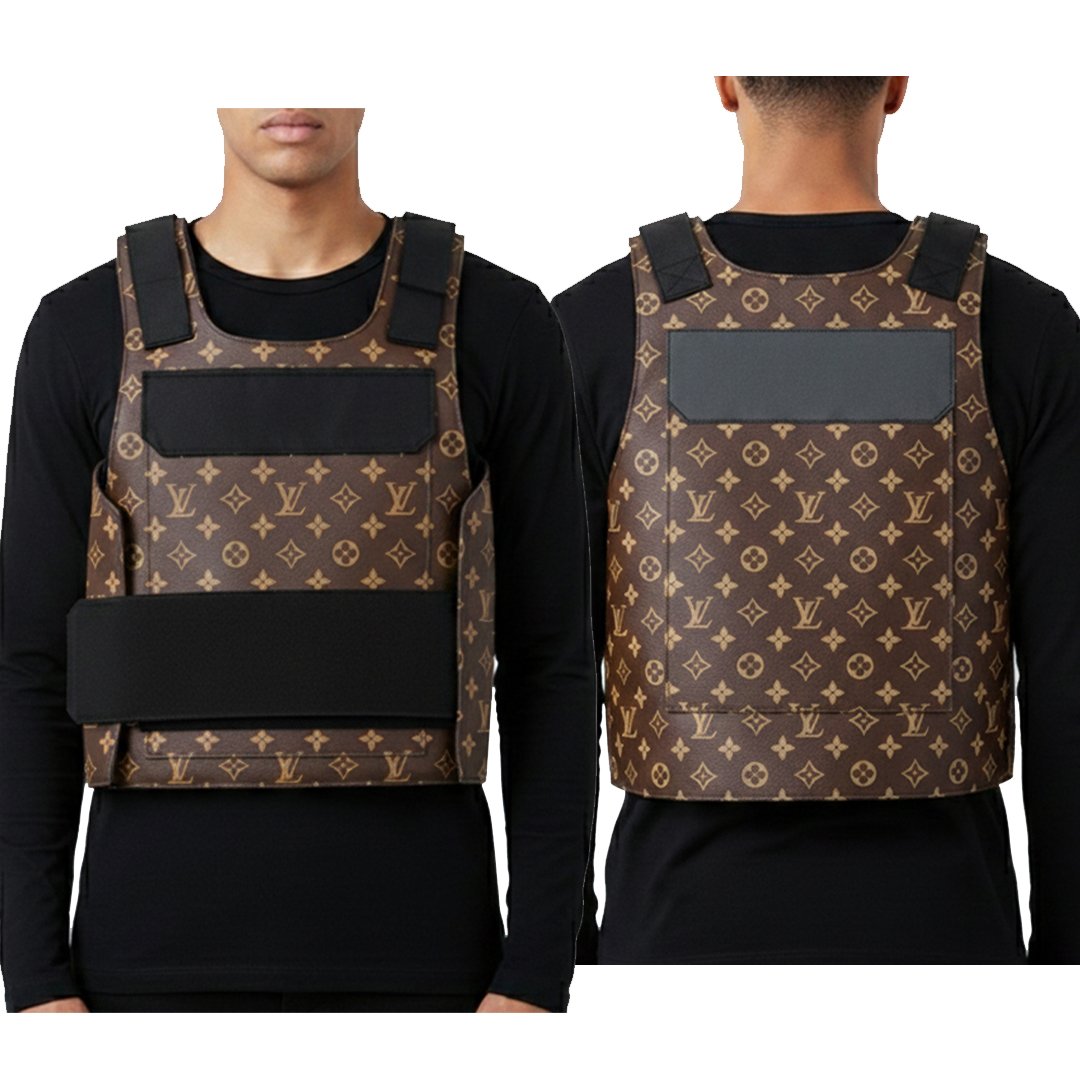 Customizable Bulletproof Vest Luxury Brand - Coffee - Image 2